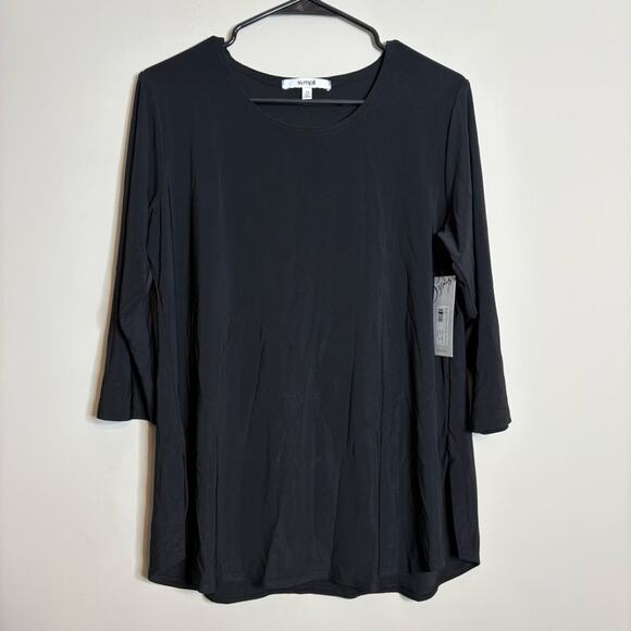 NWT SYMPLI Go to Classic T-Shirt Black 3/4 Sleeve Relaxed Scoop Neck Size 12 - Picture 6 of 10
